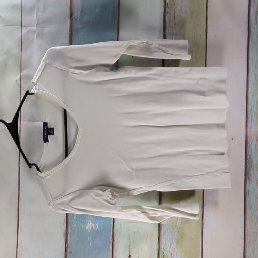 Land's End White 3/4 sleeve Top